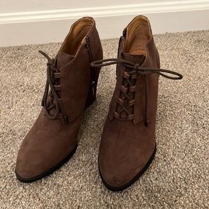 Suede wedge boogie heels
